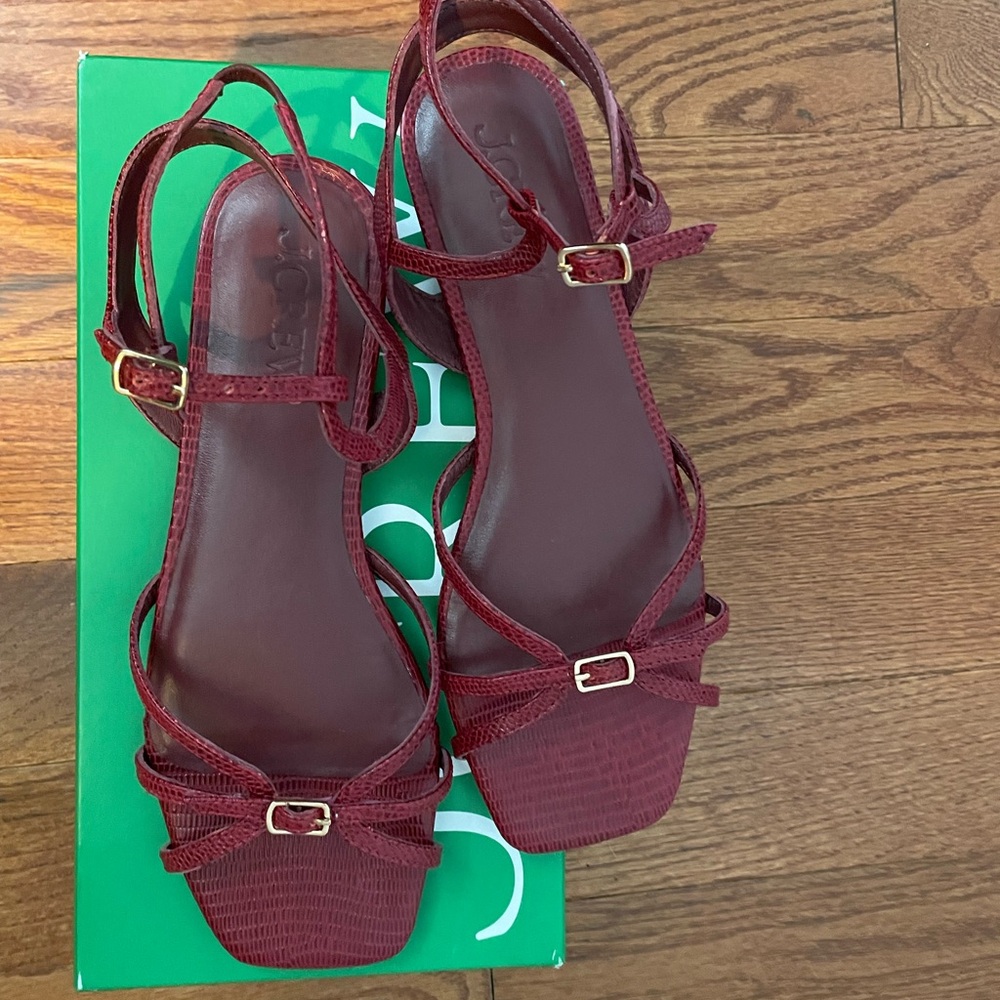 J. Crew New Capri Bordeaux Sandals